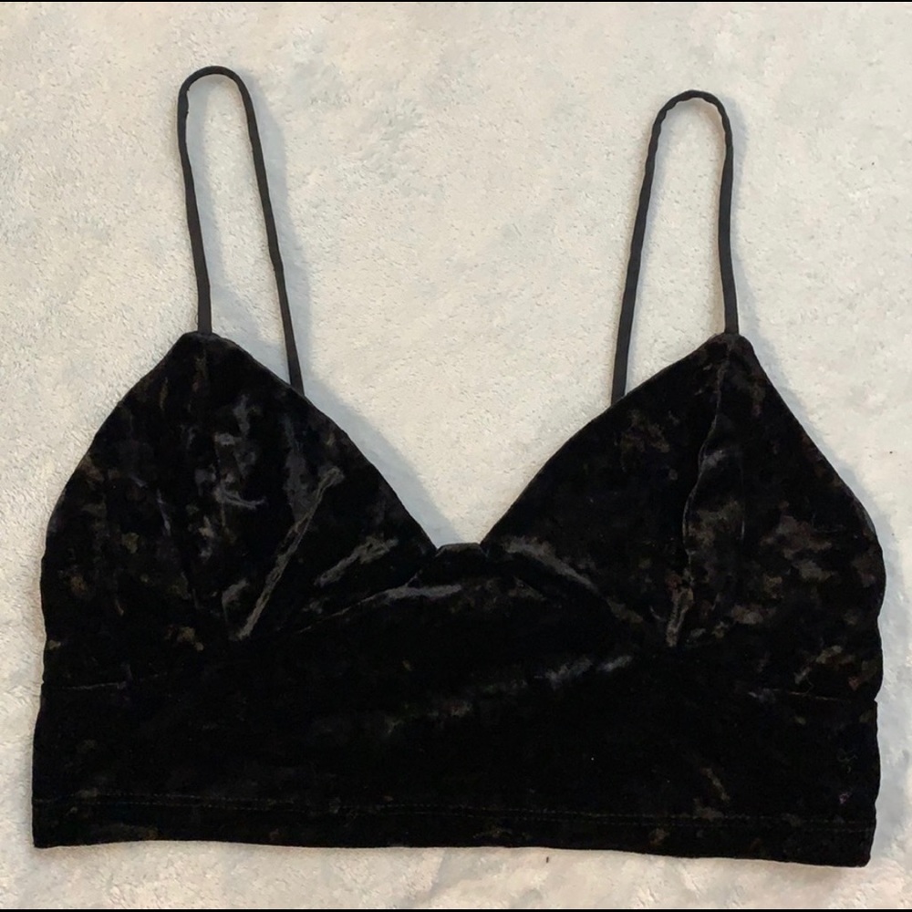 black velvet crop top